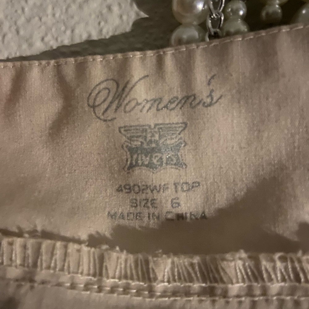 Women's Cream Ruffled Top - Picture 2 of 2